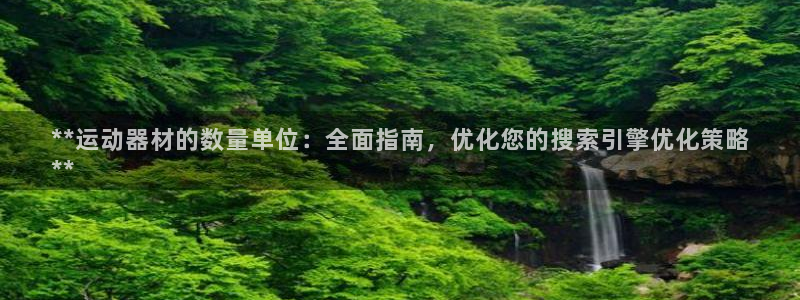 意昂3娱乐网站：**运动器材的数量单位：全面指南，优